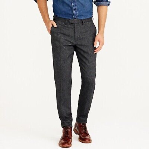J. Crew Other - J.Crew Bowery Pant in Herringbone Wool 34/32 Charcoal